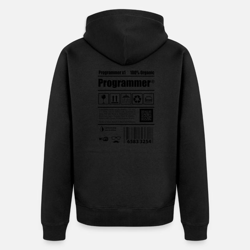 Coder programmer caffeine developer gift - Unisex Premium Organic Zip Hoodie - undefined