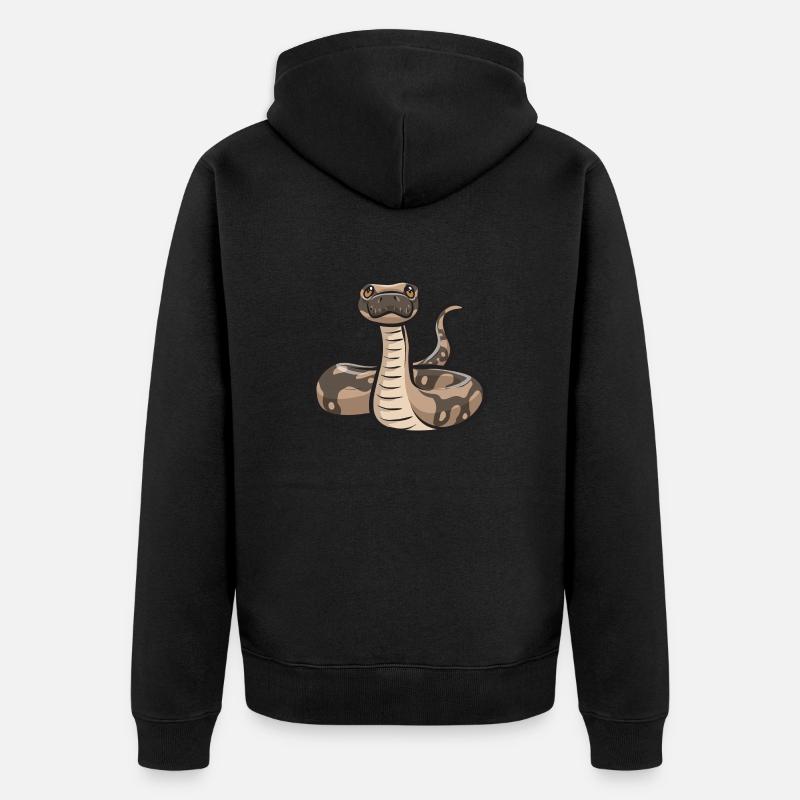 Ball Python Snake King Python - Unisex Premium Organic Zip Hoodie - black