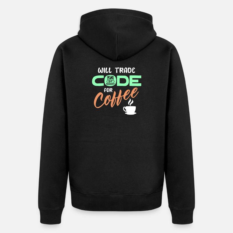 Programmierer Developer Code Statement Computer - Unisex Premium Bio Zip Hoodie - Schwarz