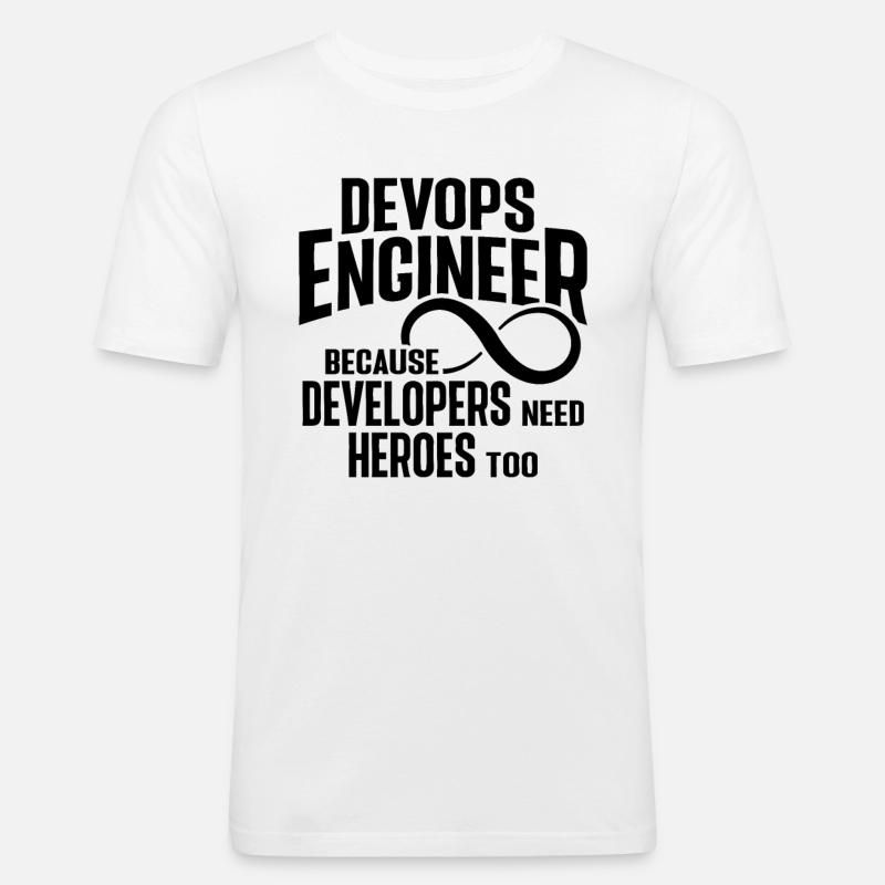 Sys-Admin Developer Devops Engineer - Men's Slim Fit T-Shirt - white