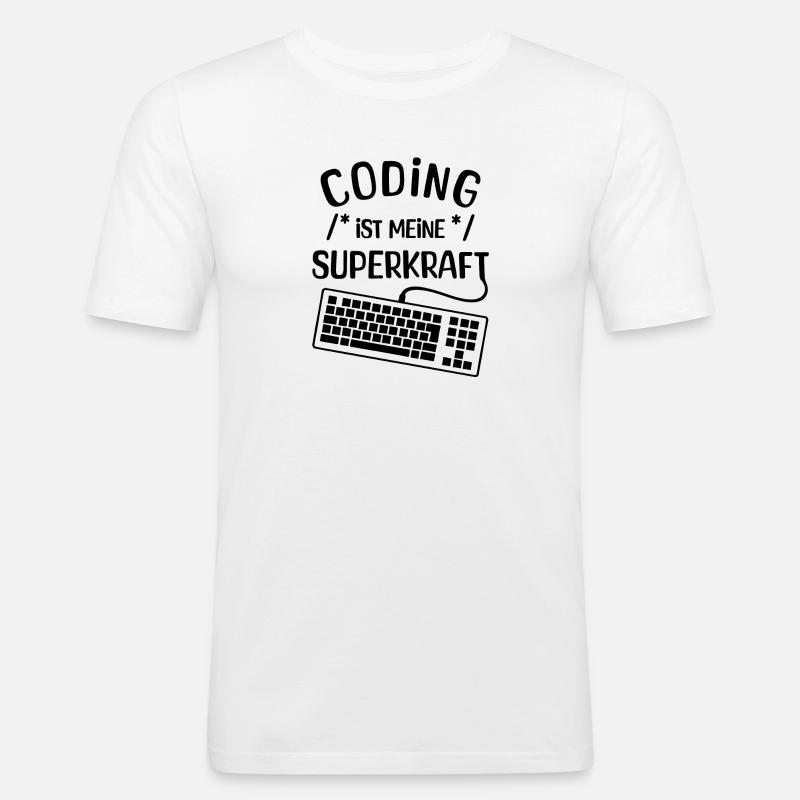 Computer Code Statement Developer Computerfreak - Männer Slim Fit T-Shirt - Weiß