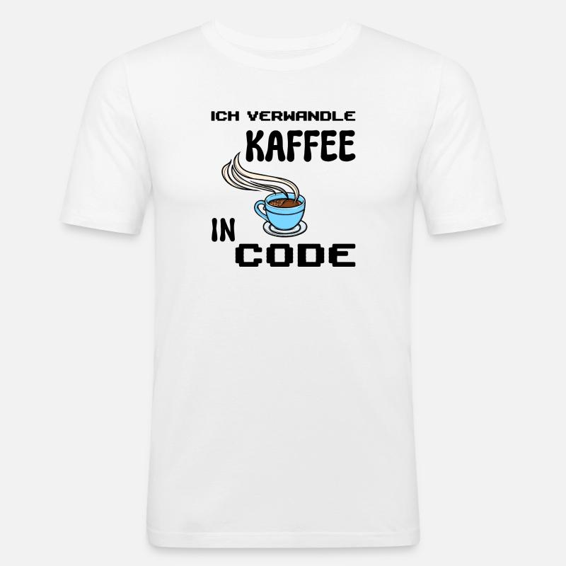 Coden Computerfreak Developer Statement Nerd - Men's Slim Fit T-Shirt - white