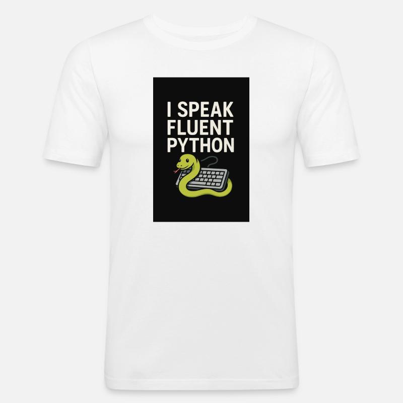Python Coding Snake - Men's Slim Fit T-Shirt - white