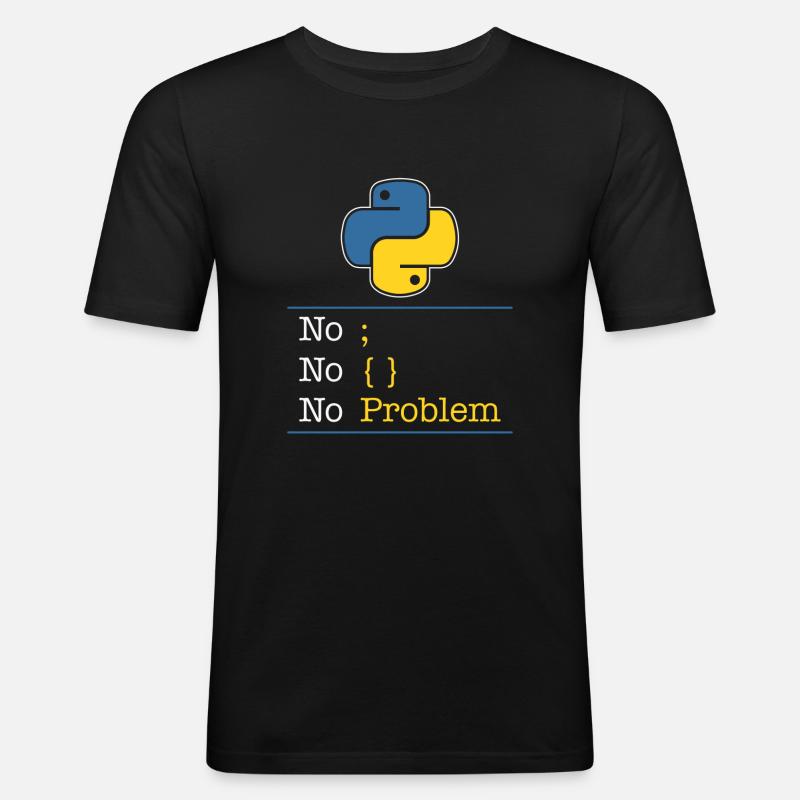 Python no problem - Men's Slim Fit T-Shirt - black