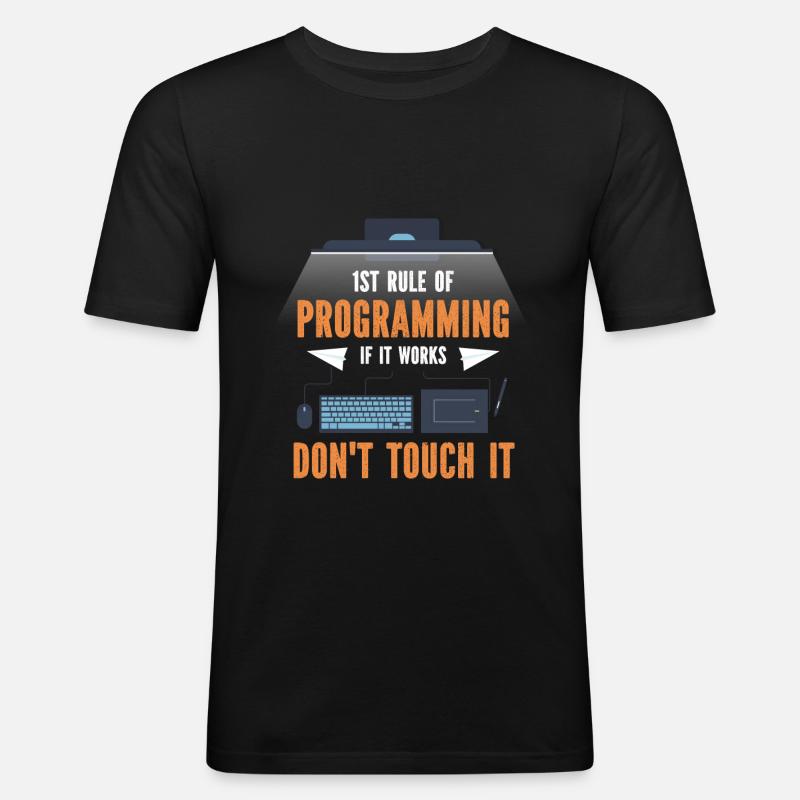 Programmierer Programmierung Code Computer - Männer Slim Fit T-Shirt - Schwarz