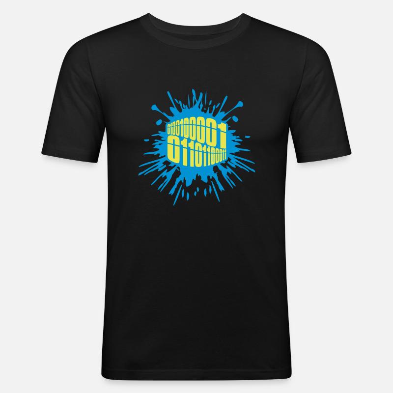 Binary Code Program Language - Men's Slim Fit T-Shirt - black