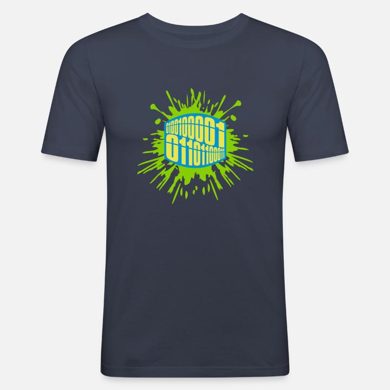 Binary Code Program Language - Men's Slim Fit T-Shirt - navy
