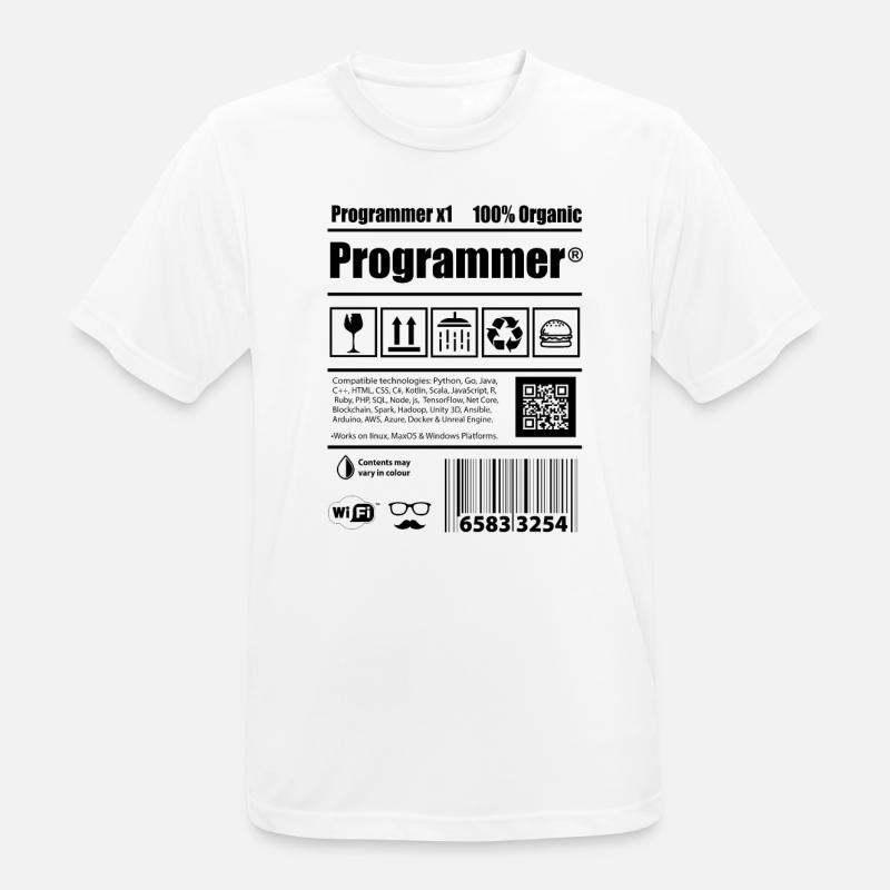 Coder programmer caffeine developer gift - Men's Breathable T-Shirt - white