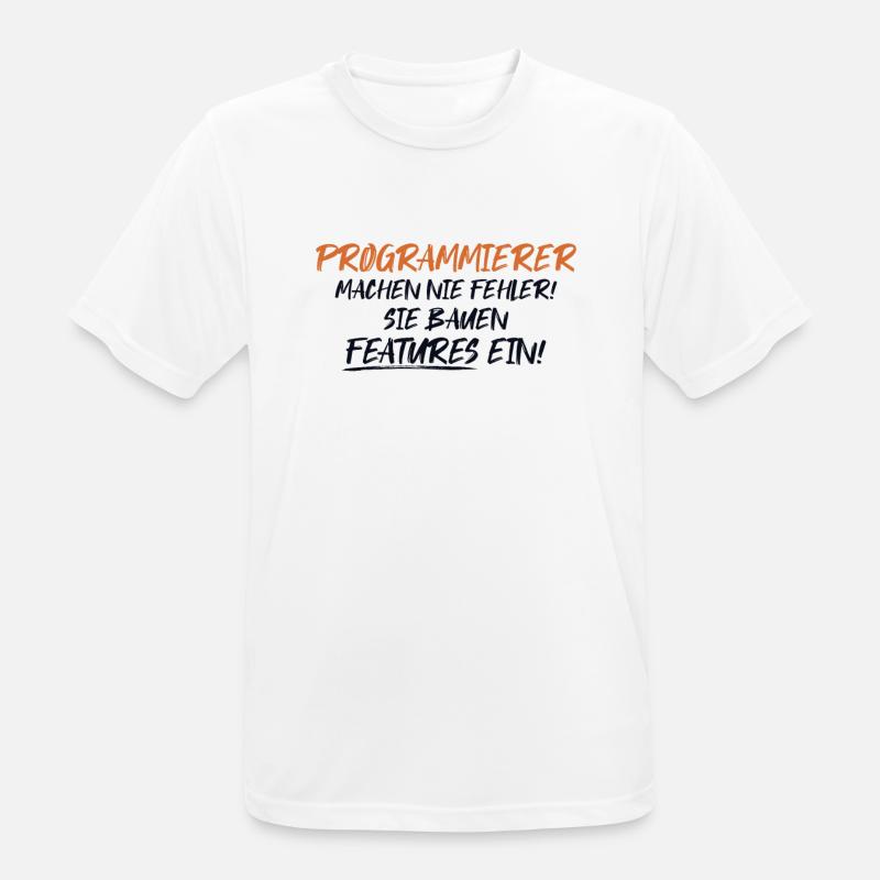 Programmierer Bauen Features Developer Coder - Männer T-Shirt atmungsaktiv - Weiß