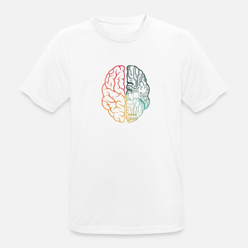 Programmeur Coding - Developer Programming Brain - T-shirt respirant Homme - blanc