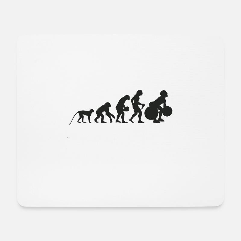 Evolution Gewichtheben - Mousepad (Querformat) - Weiß