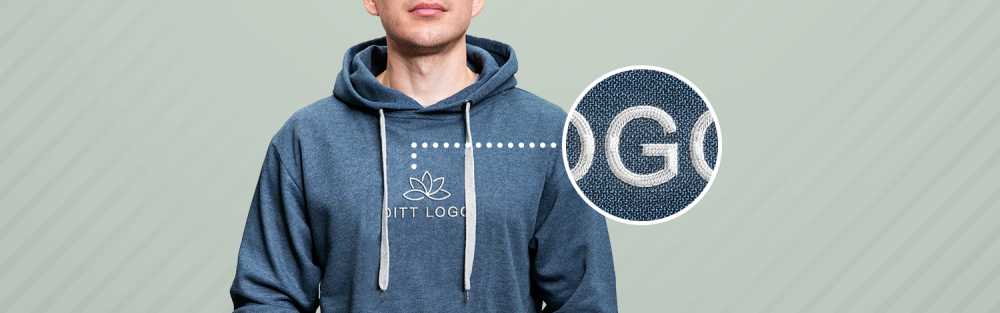 Personalisert hettegenser med brodert motiv 