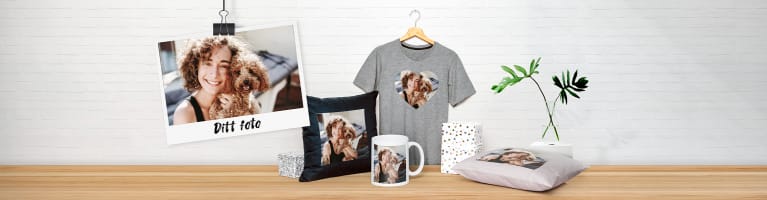 Olika produkter som personliga fotopresenter