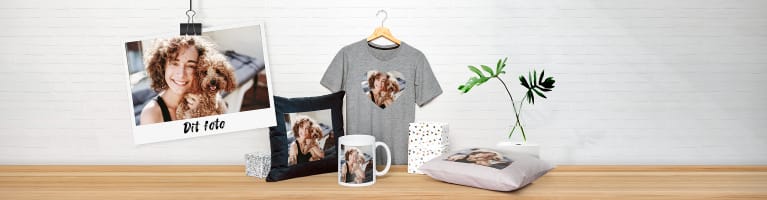 Forskellige produkter som personaliserede fotogaver