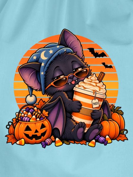 Halloween Fledermaus-Arzt mit Kaffee