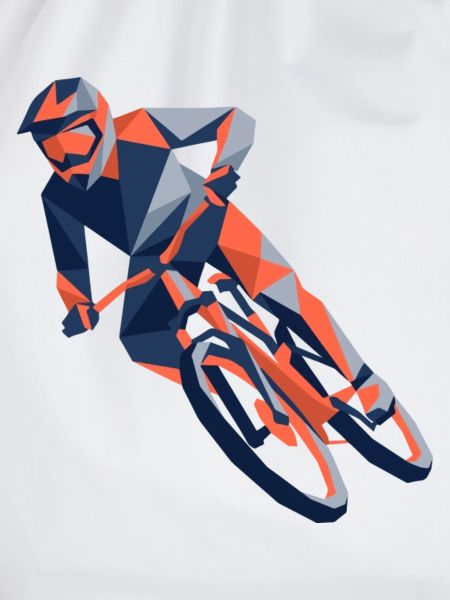 eometrische Origami-Mountainbiker-Polygonkunst