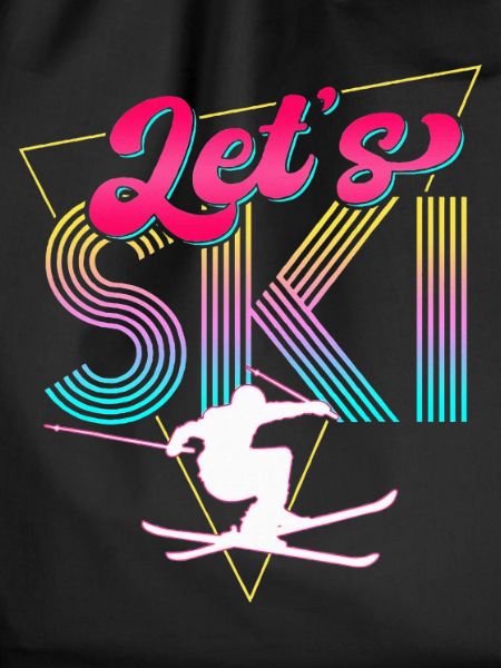 Let's Ski Neon Retro Skier