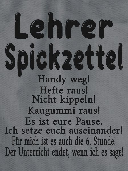 Lehrer Spickzettel