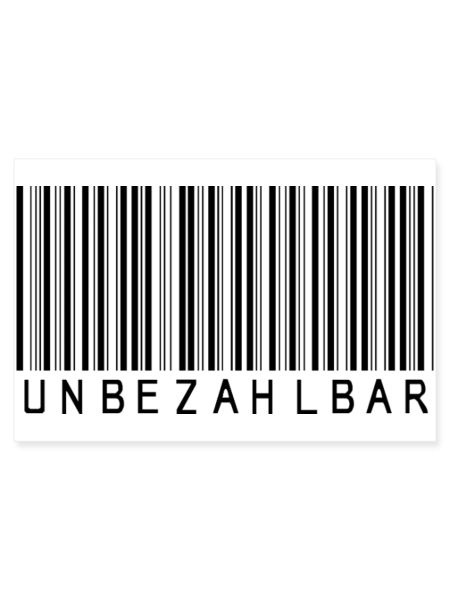 Barcode "Unbezahlbar" schwarz