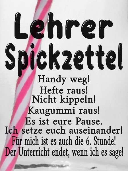 Lehrer Spickzettel