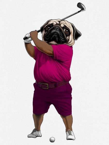 Hund Mops Golf