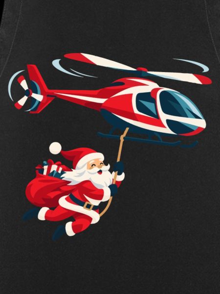 Weihnachtsmann am Hubschrauber 