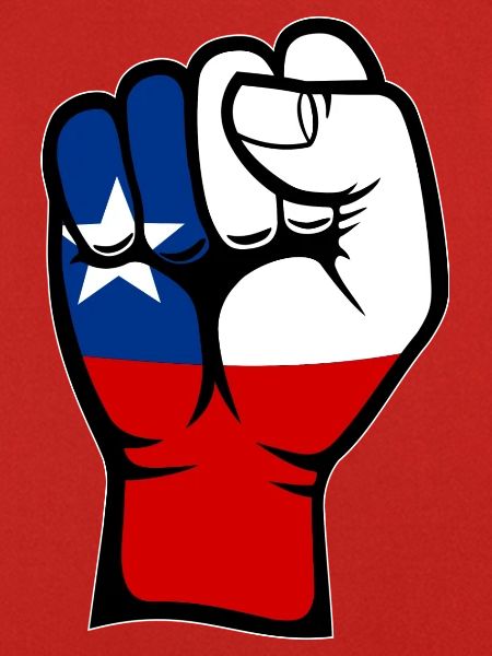 Chile Flagge Faust Hand Symbol