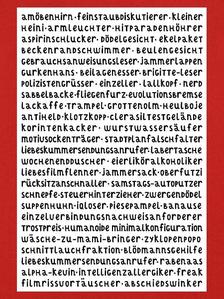 Plakat der Schimpfwörter