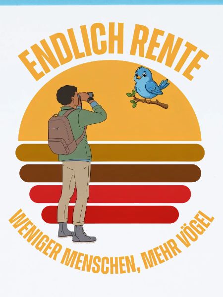 Endlich Rente Vogelbeobachtung Retro