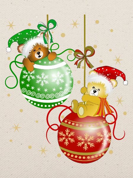 Bärchen auf Weihnachtskugeln Bär Weihnachtsdeko