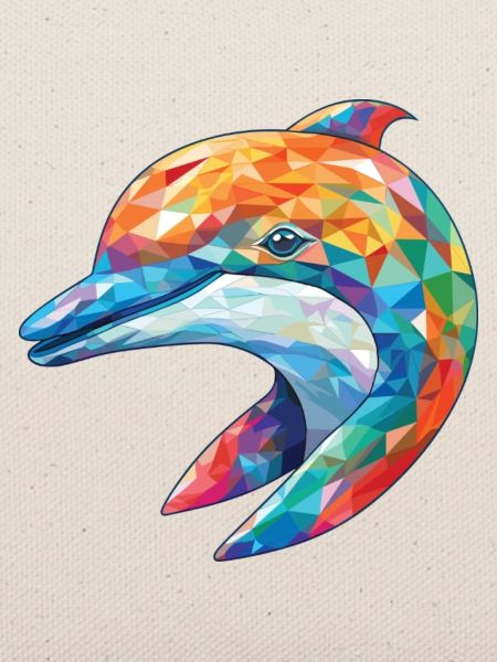 Delphin Bunte Aquarell-Tierillustration