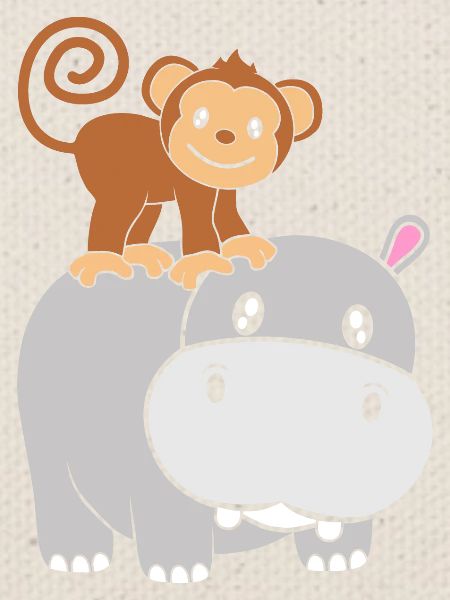 Nilpferd Affe Hippo