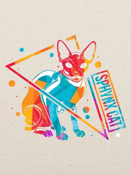 Sphynx Sphinx Katze Retro