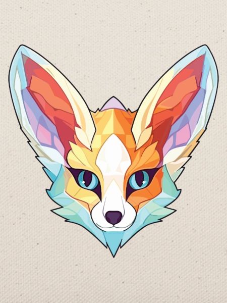 Fennec Fuchs Bunte Aquarell-Tierillustration