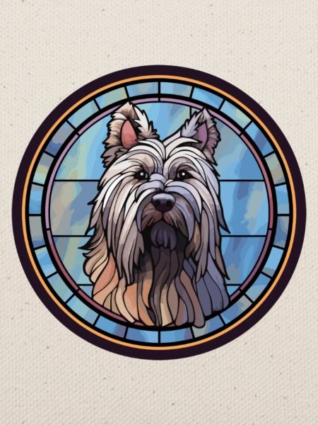 Skye Terrier Hunderasse Buntes Glas