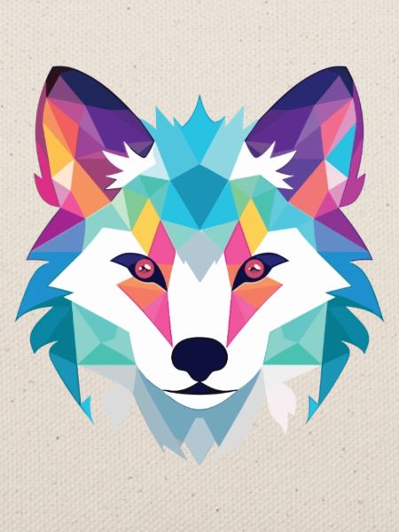 Polarfuchs Bunte Aquarell-Tierillustration