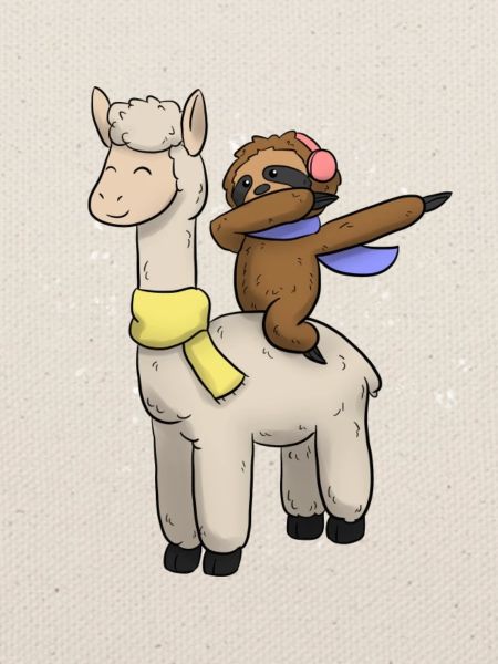 Lama Faultier Weihnachtsgeschenk