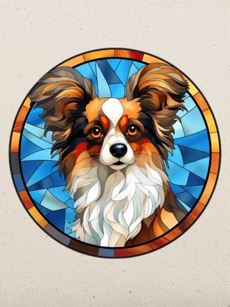Papillon Hunderasse Aquarellglas