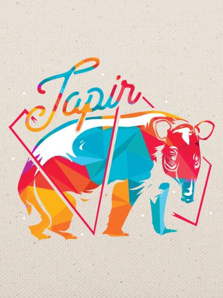 Farbenfroher Tapir Waldbewohner