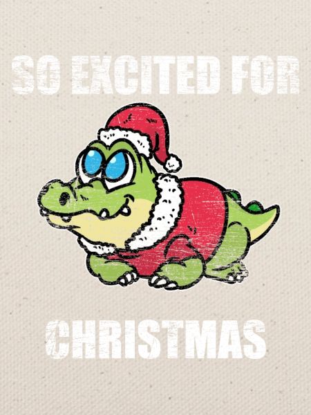 Festlicher Alligator Weihnachtsmann