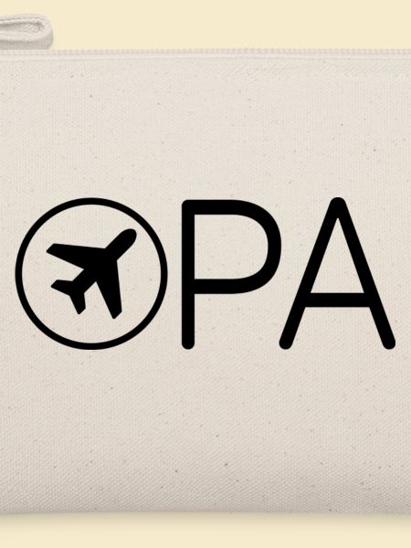 Opa mit Flugzeug – Schwarz