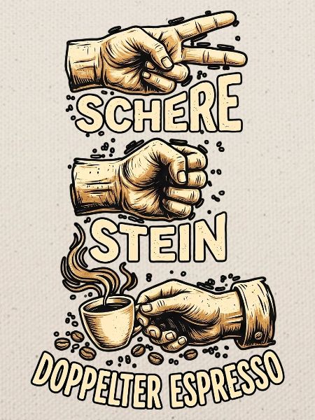 Schere Stein Doppelter Espresso