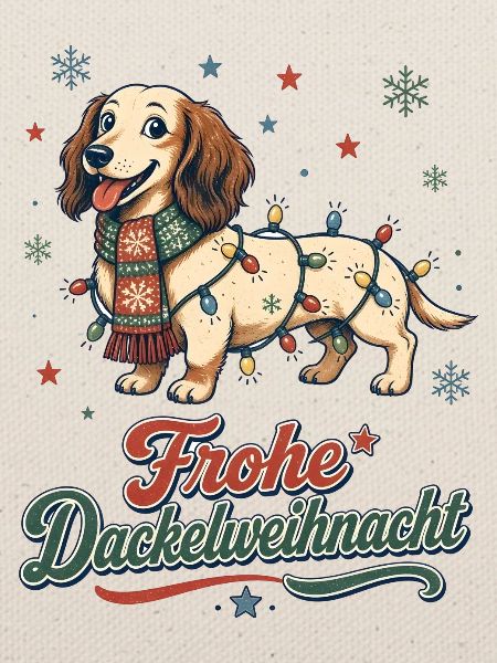 Frohe Dackelweihnacht – Retro Dackel