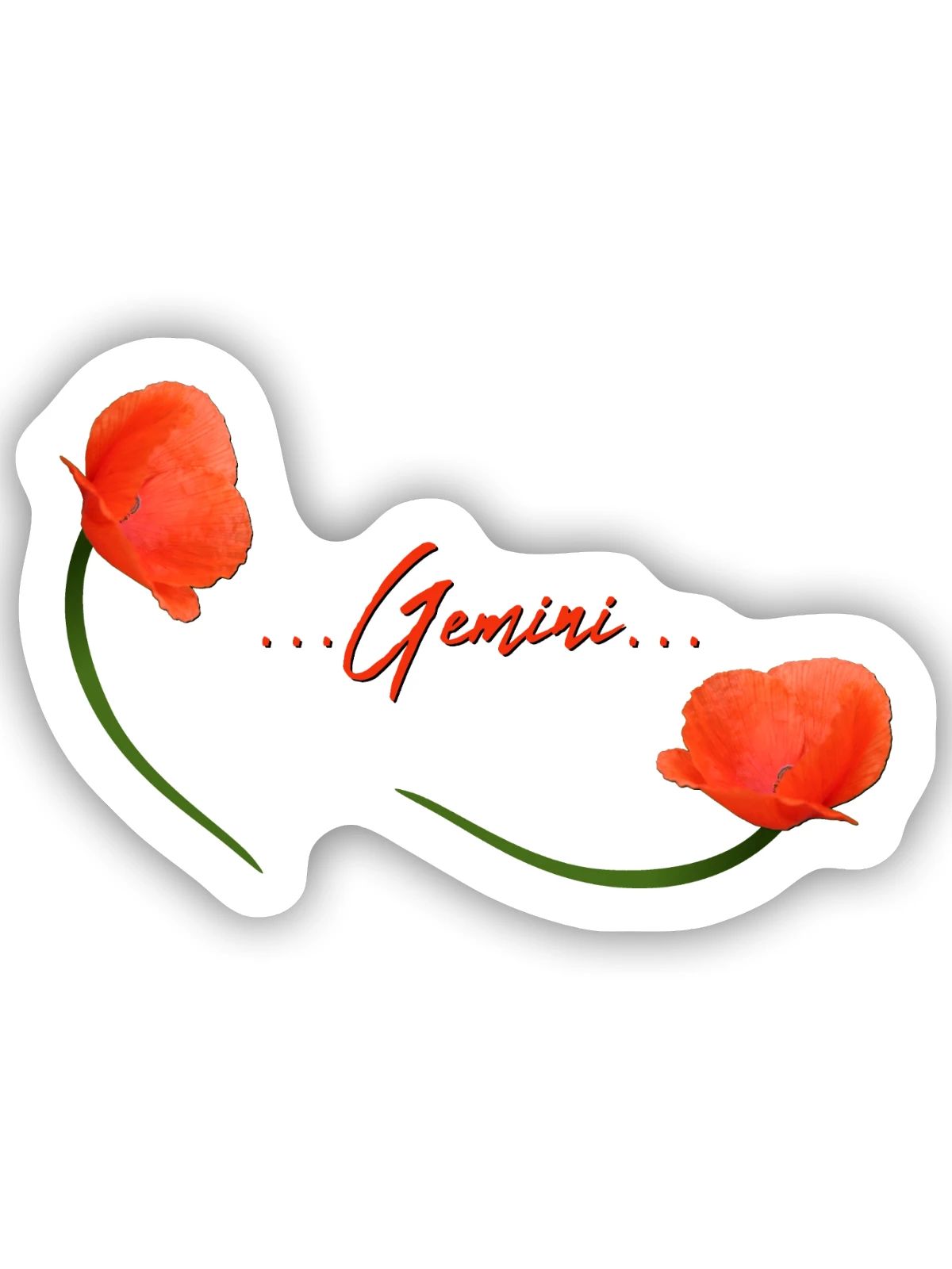 Zwillinge Mohn Klatschmohn Sternzeichen Zwillinge - Sticker Größe S (10 x 10 cm) - Mattweiß - Vorne