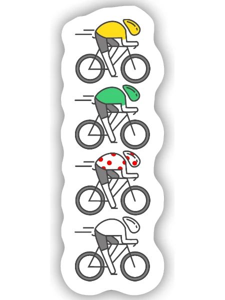 Cycling France Champion Trikot - Sticker Größe S (10 x 10 cm) - Mattweiß - Vorne