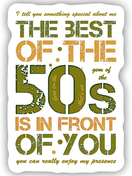 Fünfziger 50s 50's 50er - Sticker Größe S (10 x 10 cm) - Mattweiß - Vorne