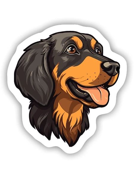 Berger de Beauce Hunderasse Cartoon Kawaii Illustra - Sticker Größe S (10 x 10 cm) - Mattweiß - Vorne