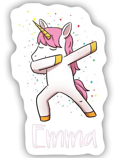 Emma - Sticker Größe S (10 x 10 cm) - Mattweiß - Vorne