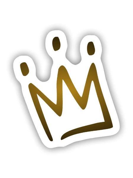 Krone - Sticker Größe S (10 x 10 cm) - Mattweiß - Vorne
