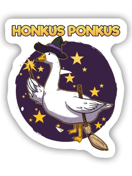Goose Witch - Sticker Größe S (10 x 10 cm) - Mattweiß - Vorne